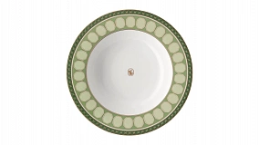Тарелка суповая Rosenthal Сваровски 24 см, фарфор, зеленая