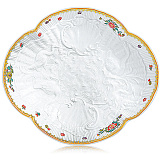 Блюдо овальное Meissen Лебединый сервиз, 15 см, индийские цветы