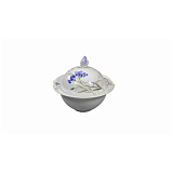 Блюдо для горячего с крышкой Meissen 2л Игра волн, рельеф, голубые васильки