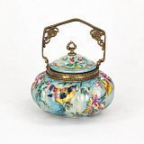Шкатулка с ручкой 18*18*21см, коллекция фарфор с бронзой