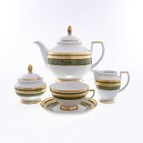 Чайный сервиз на 6 персон GREEN Gold 9039